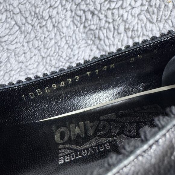 New Salvatore Ferragamo Black Strappy Ballet Flats Shoes 8.5 Italy Designer - Picture 7 of 10